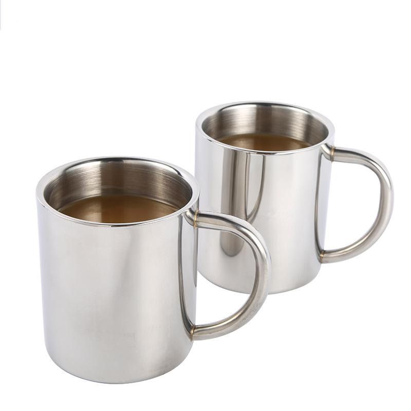 The Paris Stainless Steel 7.5oz or 10oz Double Wall Mug